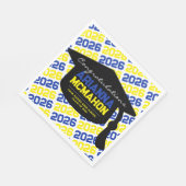 Personalisiertes Graduierungspapier mit blauer und Serviette (Ecke)