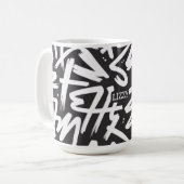 Personalisiertes Graffiti-Namen-Muster — Benutzerd Kaffeetasse (Vorderseite Links)