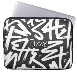 Personalisiertes Graffiti-Namen-Muster — Benutzerd Laptopschutzhülle