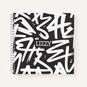 Personalisiertes Graffiti-Namen-Muster — Benutzerd Notizblock