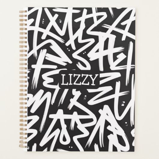 Personalisiertes Graffiti-Namen-Muster — Benutzerd Planer (Vorderseite)