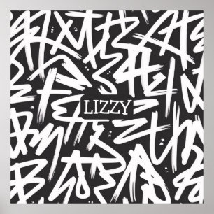 Personalisiertes Graffiti-Namen-Muster — Benutzerd Poster