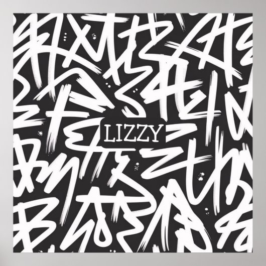 Personalisiertes Graffiti-Namen-Muster — Benutzerd Poster (Vorne)