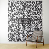 Personalisiertes Graffiti-Namen-Muster — Benutzerd Wandteppich (Beispiel)