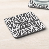 Personalisiertes Graffiti-Namensmuster — Individue Getränkeuntersetzer (Linke Seite)