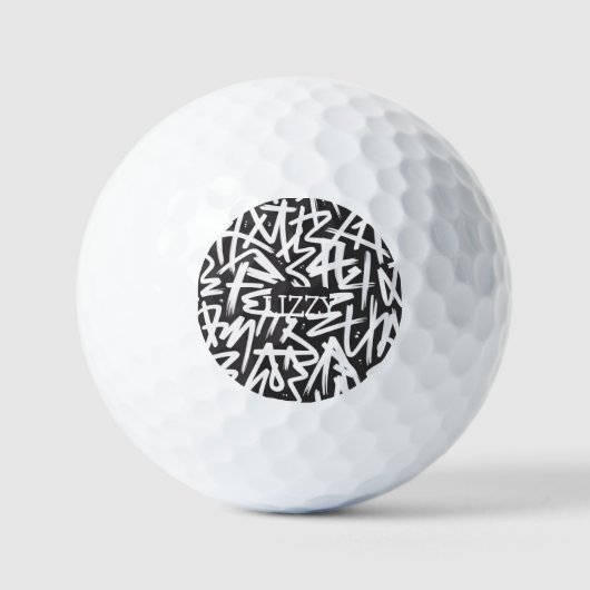 Personalisiertes Graffiti-Namensmuster — Individue Golfball (Vorderseite)