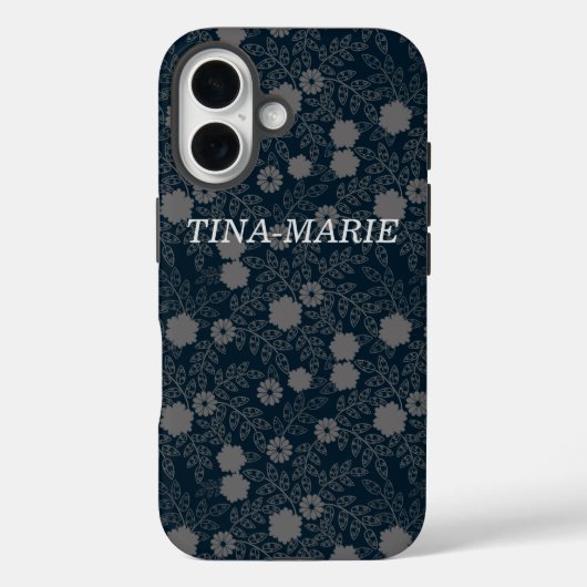 Personalisiertes Grafikdesign für Schwarz und Grau Case-Mate iPhone Hülle (Rückseite)