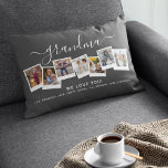 Personalisiertes Grandma Fotomaterial Lendenkissen<br><div class="desc">Oma, wir Liebe dich! Dieses wunderschöne personalisierte Lumbalkissen ist das ideale Geschenk, um Ihrer Großmutter zu ließe, wie sehr Sie sie Liebe. Laden Sie einfach Ihre Lieblingsfotos hoch und passen Sie den Text an, um dieses besondere Geschenk zu einem besonderen Geschenk zu machen. Oma kann auf jedes Familienmitglied umgestellt werden,...</div>