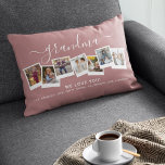 Personalisiertes Grandma Fotomaterial Lendenkissen<br><div class="desc">Oma, wir Liebe dich! Dieses wunderschöne personalisierte Lumbalkissen ist das ideale Geschenk, um Ihrer Großmutter zu ließe, wie sehr Sie sie Liebe. Laden Sie einfach Ihre Lieblingsfotos hoch und passen Sie den Text an, um dieses besondere Geschenk zu einem besonderen Geschenk zu machen. Oma kann auf jedes Familienmitglied umgestellt werden,...</div>