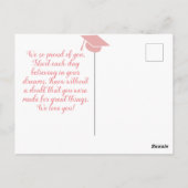 Personalisiertes Gratulationsskript Graduate Foto Postkarte (Rückseite)