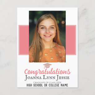 Personalisiertes Gratulationsskript Graduate Foto Postkarte