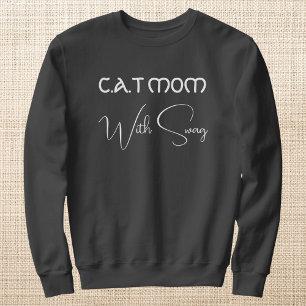 Personalisiertes Grau für Katzenliebhaber mit weiß Sweatshirt