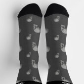 Personalisiertes Grauen und Schwarzes SchädelHallo Socken (Oben)