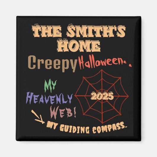 Personalisiertes, grauenhaftes Halloween-Spinnenne Magnet (Vorne)