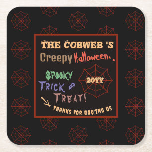 Personalisiertes, grauenhaftes Halloween-Spinnenne Rechteckiger Pappuntersetzer