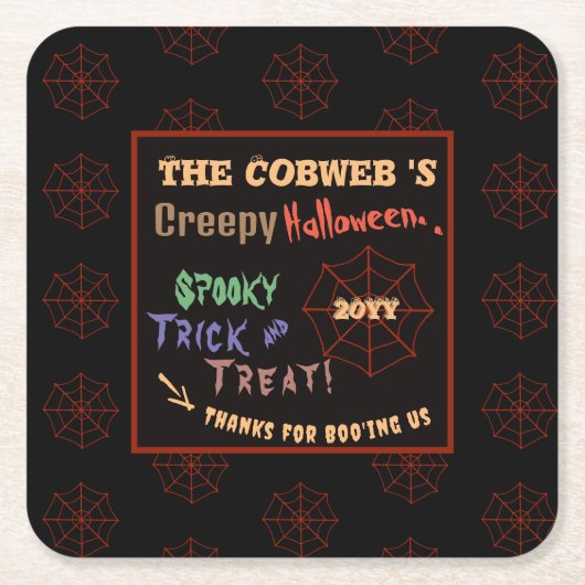 Personalisiertes, grauenhaftes Halloween-Spinnenne Rechteckiger Pappuntersetzer (Vorderseite)