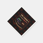 Personalisiertes, grauenhaftes Halloween-Spinnenne Serviette (Ecke)