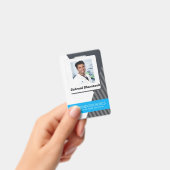 Personalisiertes graues gestripptes Mitarbeiterbil Ausweis (Handheld)