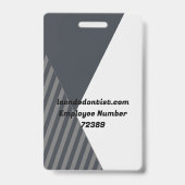 Personalisiertes graues gestripptes Mitarbeiterbil Ausweis (Rückseite)