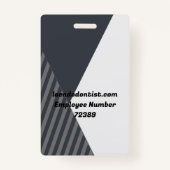 Personalisiertes graues gestripptes Mitarbeiterbil Ausweis (Rückseite)