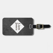 Personalisiertes graues Leder Druckgepäck Gepäckanhänger (Vorderseite horizontal)