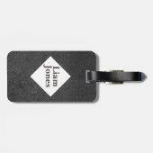 Personalisiertes graues Leder Druckgepäck Gepäckanhänger (Rückseite horizontal)