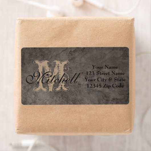 Personalisiertes graues Leder Versandadressen (Insitu)