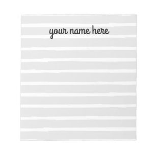 Personalisiertes graues liniertes Notizbuch Notizblock
