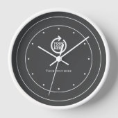 Personalisiertes graues Logo Uhr (Vorderseite)