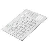 Personalisiertes, graues Monatsplanernotiz Notizblock (angewinkelt)