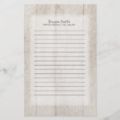 Personalisiertes graues rustikales Holz Briefpapier (Vorderseite)