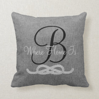 Personalisiertes graues rustikales kissen