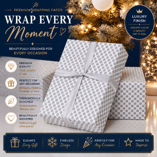 Personalisiertes graues Tupfen-Geschenkpapier Geschenkpapier