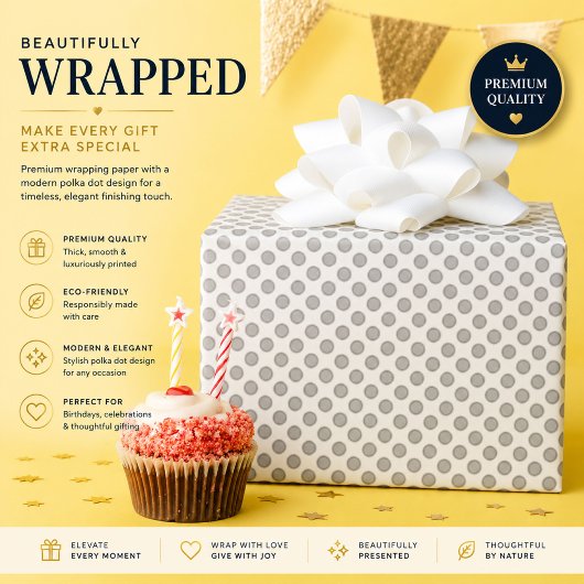 Personalisiertes graues Tupfen-Wrap-Papier Geschenkpapier