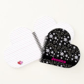 Personalisiertes Graues und Schwarzes Blume Muster Notizblock (Innenseite)