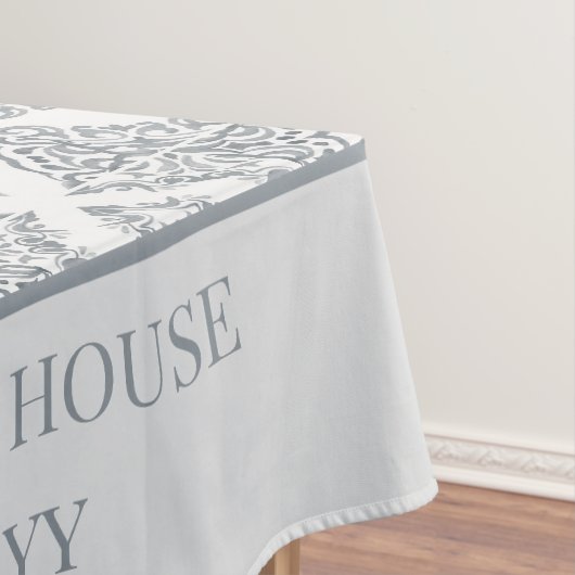 Personalisiertes, graues und weißes Fliesenmuster Tischdecke (Beispiel)