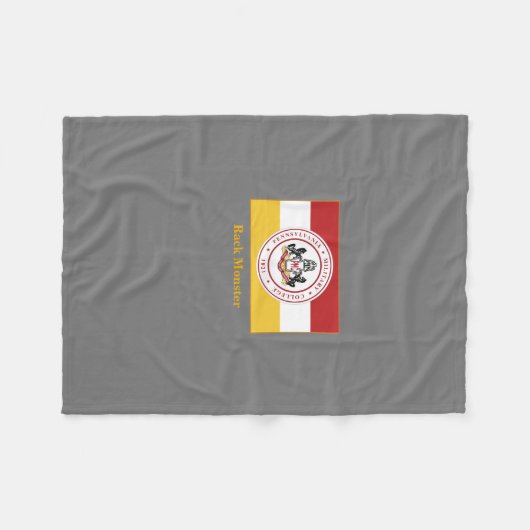 PERSONALISIERTES graues Vlies-Fußbett mit weißem U Fleecedecke (Vorderseite (Horizontal))