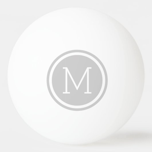 Personalisiertes Gray Circle Monogramm Tischtennisball (Vorderseite)