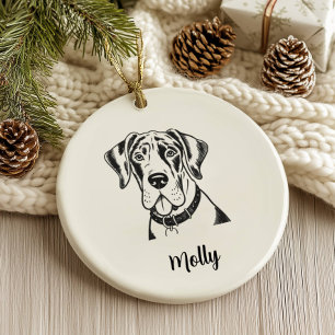 Personalisiertes Great Dane Hunde-Weihnachten Keramik Ornament
