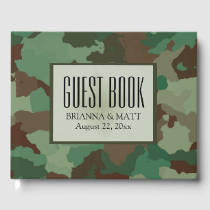 Personalisiertes Green Camouflage Wedding Gästebuc Gästebuch