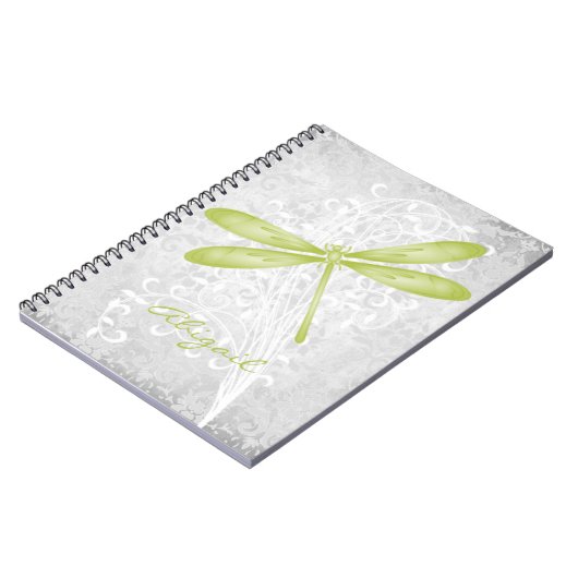 Personalisiertes Green Dragonfly-Notebook Notizblock (Linke Seite)