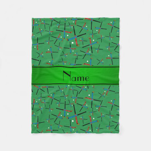 Personalisiertes Green Field Hockey-Muster Fleecedecke (Vorderseite)