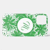 Personalisiertes Green Floral Monogram Design Case-Mate iPhone Hülle (Rückseite (Horizontal))