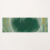 Personalisiertes Green & Gold Agate Swirl Yoga Mat Yogamatte (Rückseite (Horizontal))