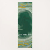 Personalisiertes Green & Gold Agate Swirl Yoga Mat Yogamatte (Vorderseite)