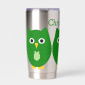 Personalisiertes Green Owl Design Thermobecher (Vorderseite)