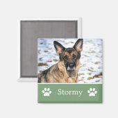 Personalisiertes Green Pet Foto Magnet (Vorderseite/Rückseite)