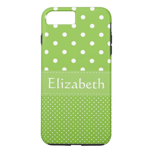 Personalisiertes Green Polka Dots Muster Case-Mate iPhone Hülle (Rückseite)