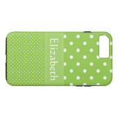 Personalisiertes Green Polka Dots Muster Case-Mate iPhone Hülle (Rückseite (Horizontal))