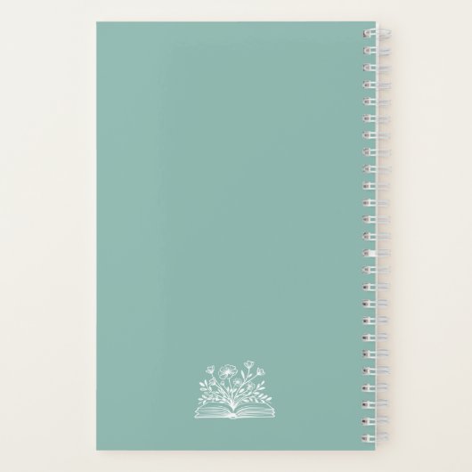 Personalisiertes "Green Reading Journal" Notizblock (Rückseite)